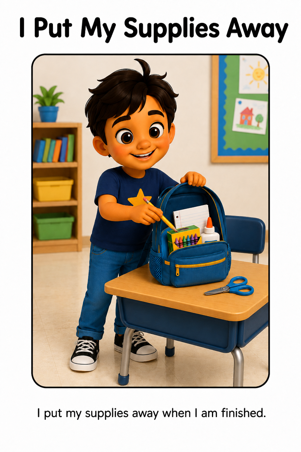 My School Supplies Social Story Autism