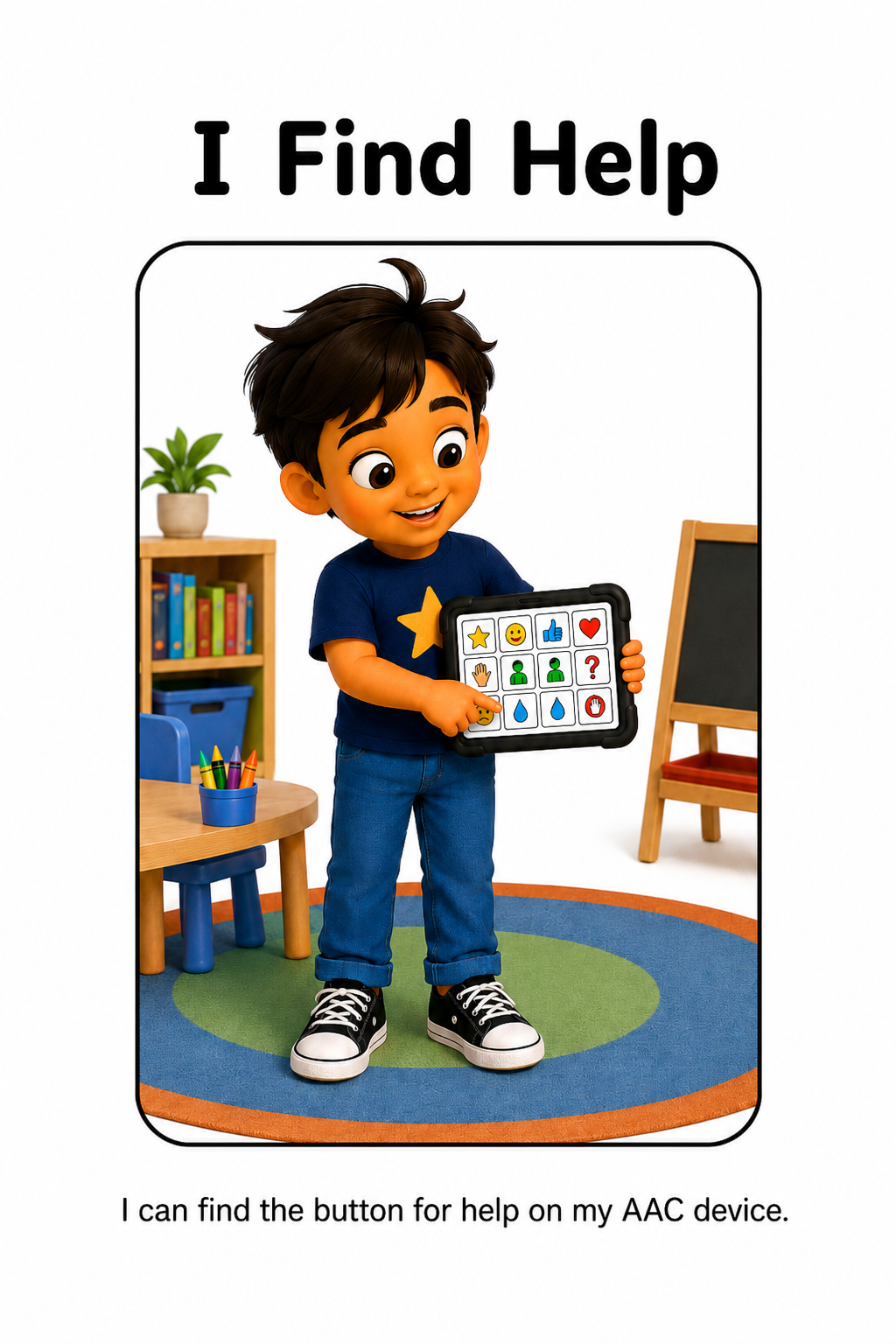 Using My AAC Device to Ask for Help Social Story for Autism