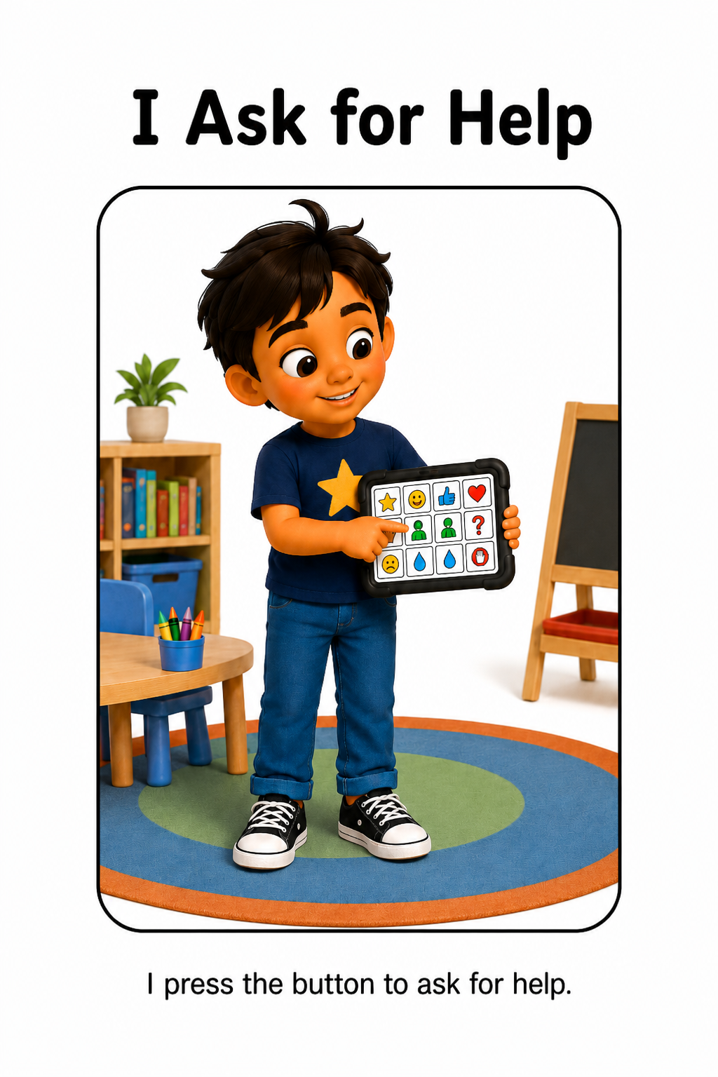 Using My AAC Device to Ask for Help Social Story for Autism