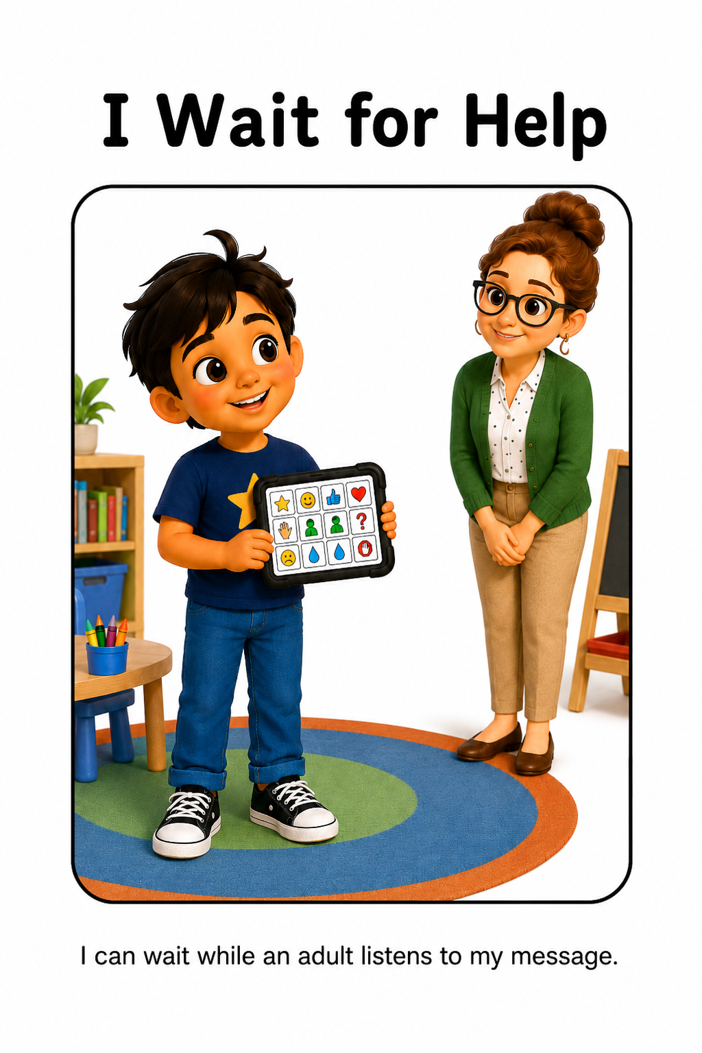 Using My AAC Device to Ask for Help Social Story for Autism