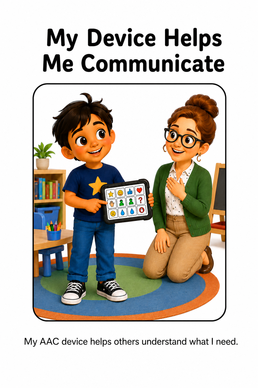 Using My AAC Device to Ask for Help Social Story for Autism