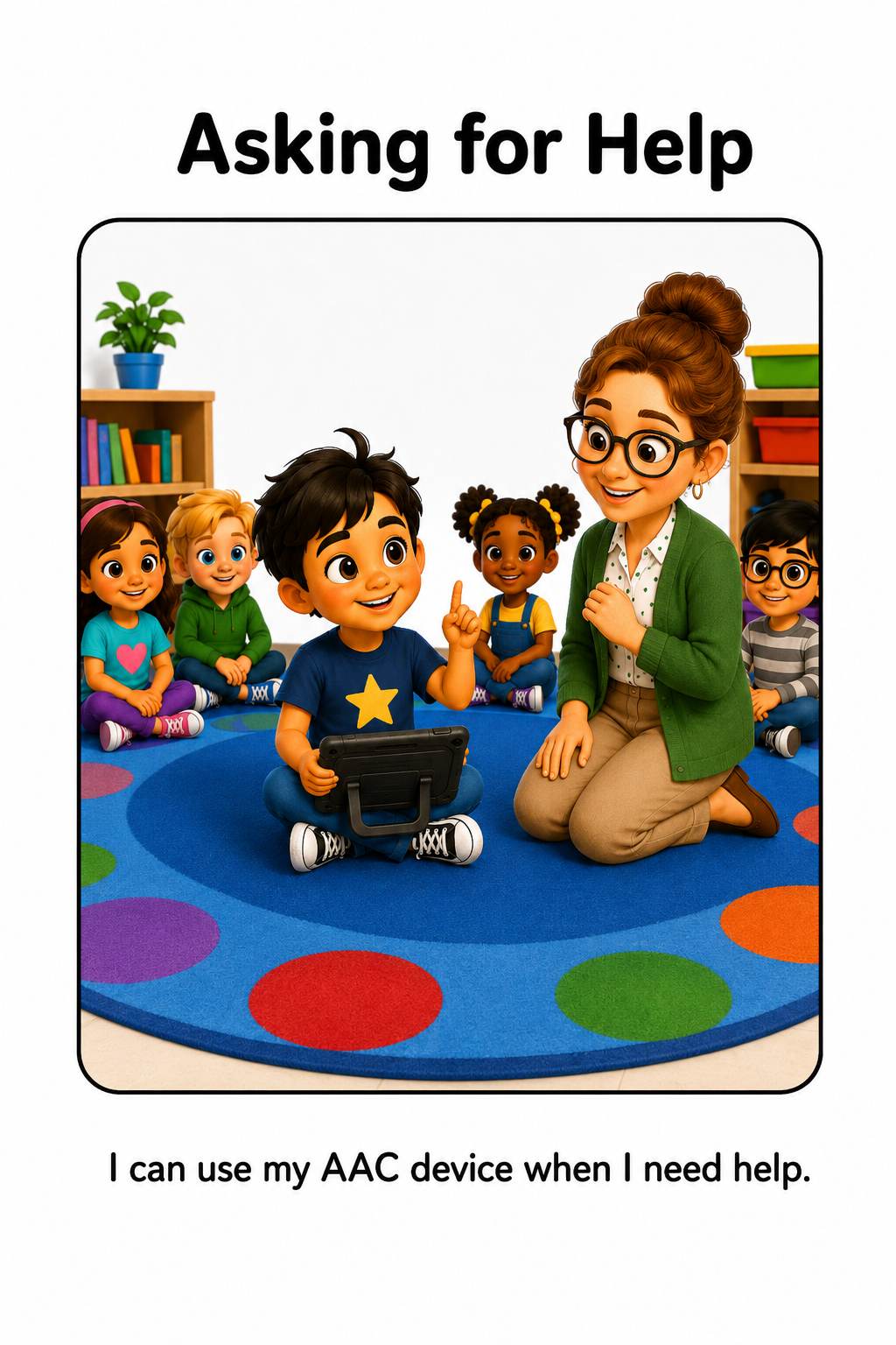 Using My AAC Device at Circle Time Social Story for Autism | Speech Fuel