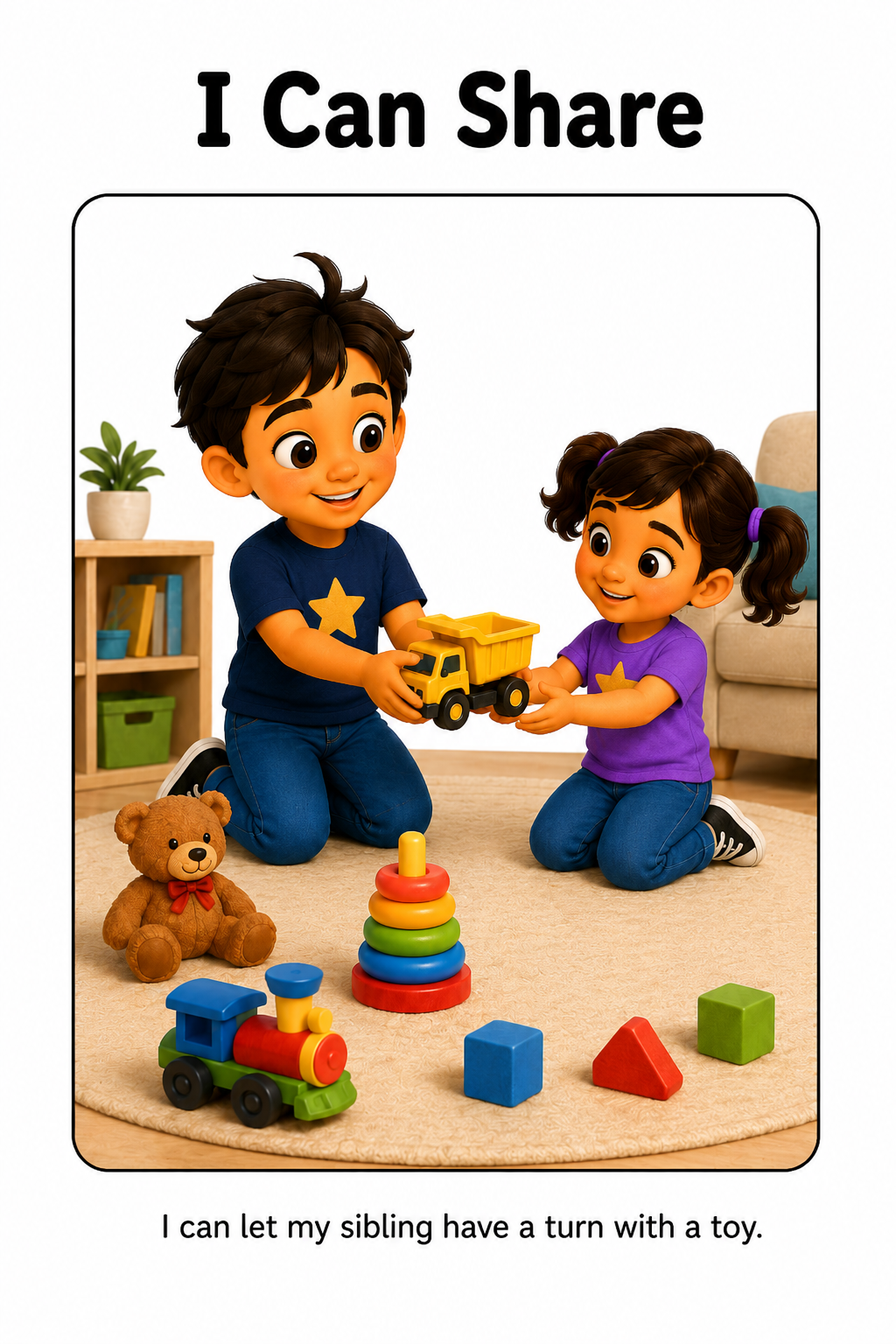 Sharing Toys With My Sibling Social Story