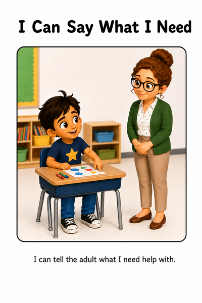 Asking For Help At School Social Story