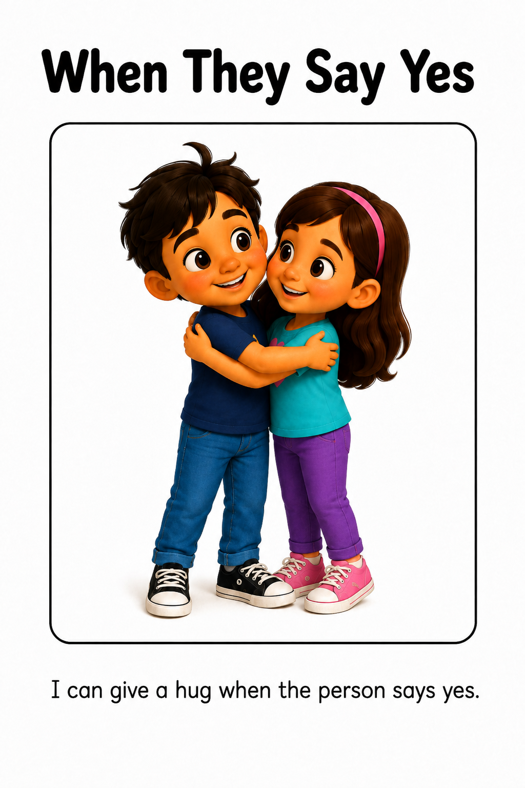 Asking Before Hugging Social Story for Autism | Speech Fuel