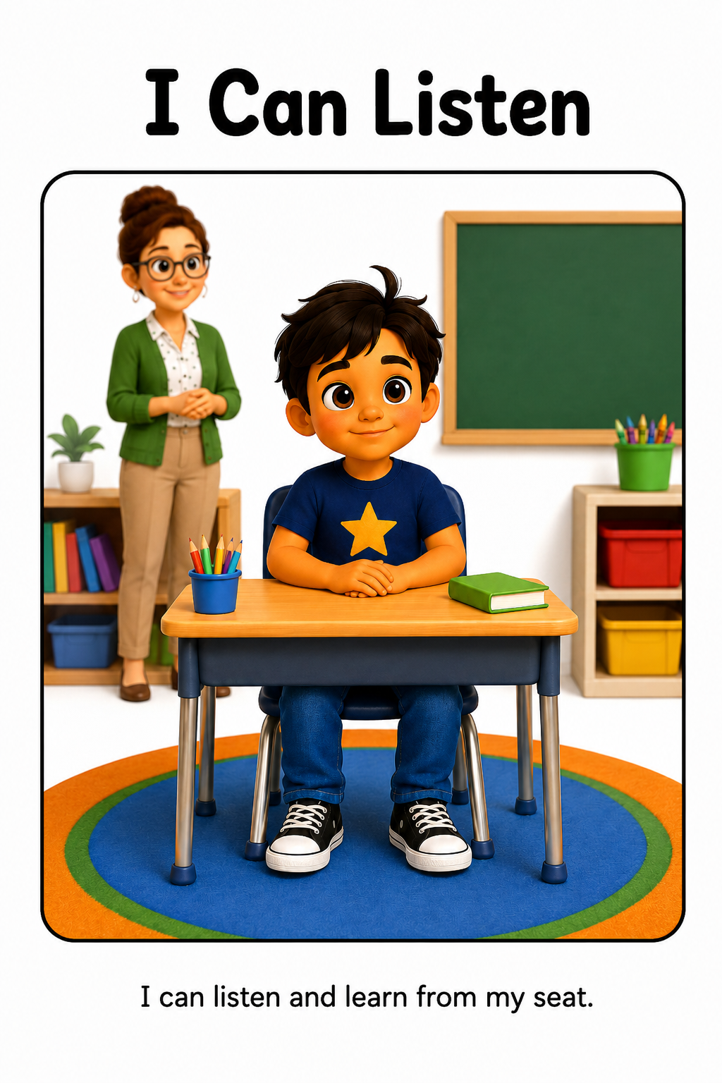 Staying in My Seat Social Story for Autism | Speech Fuel