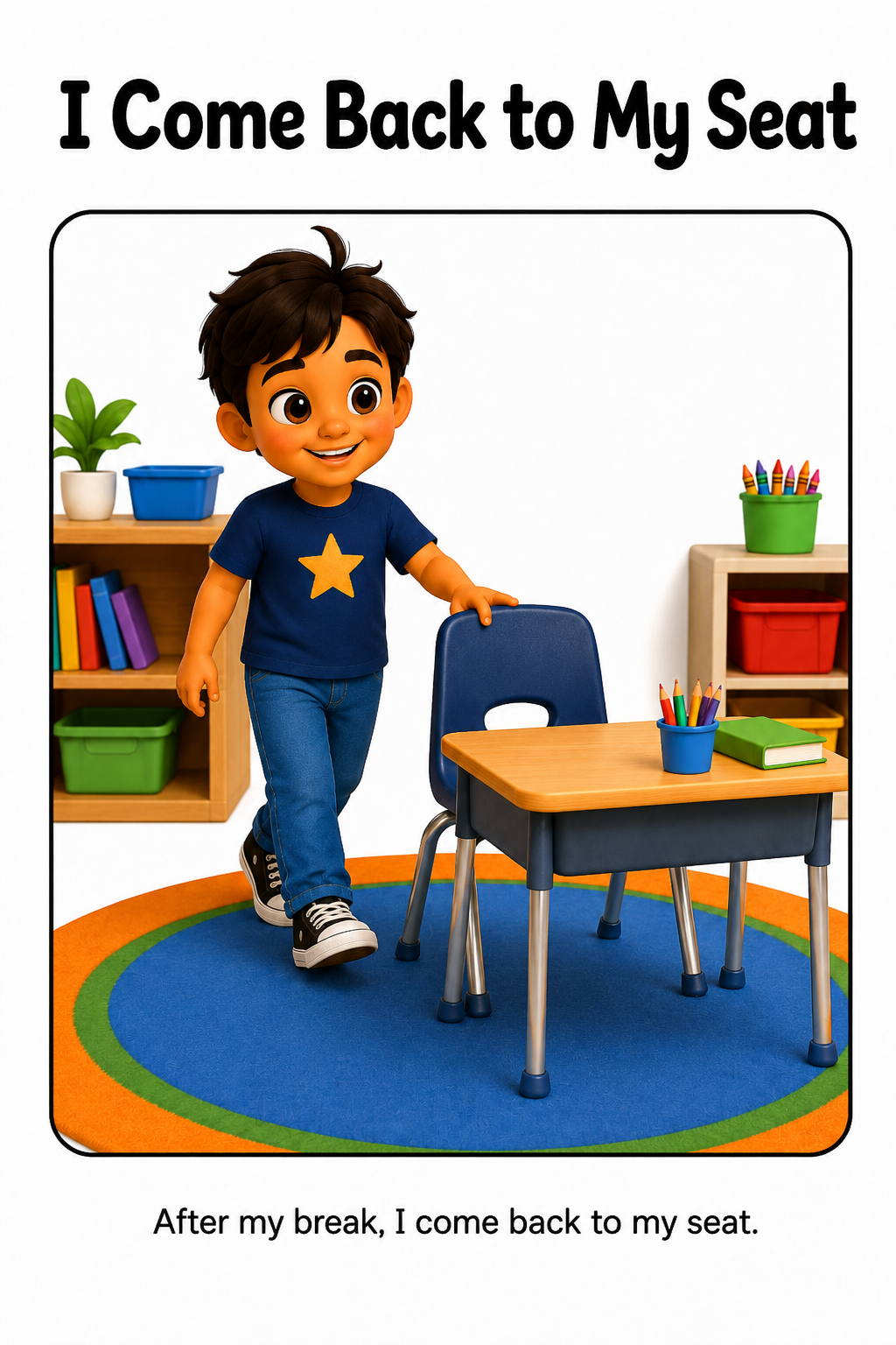 Staying in My Seat Social Story for Autism | Speech Fuel