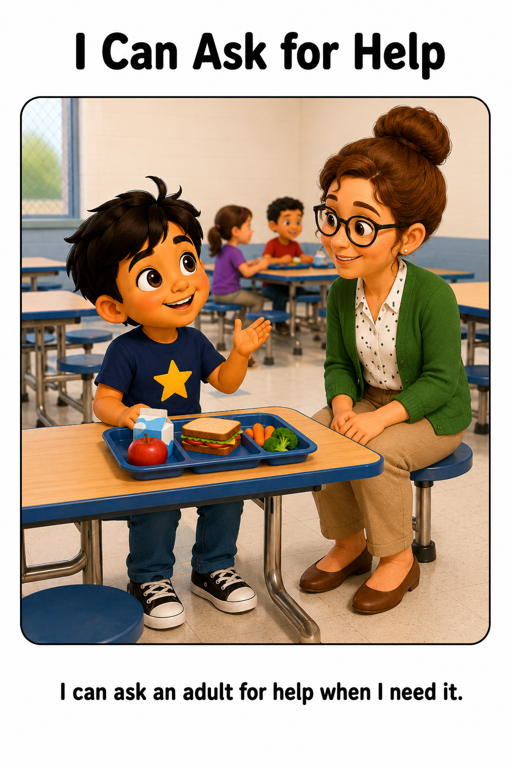 Eating Lunch at School Social Story for Autism | Speech Fuel