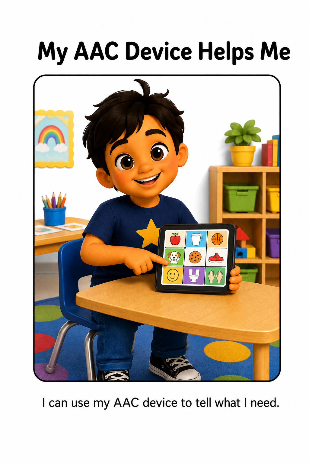 Using My AAC Device to Tell What I Need Social Story for Autism