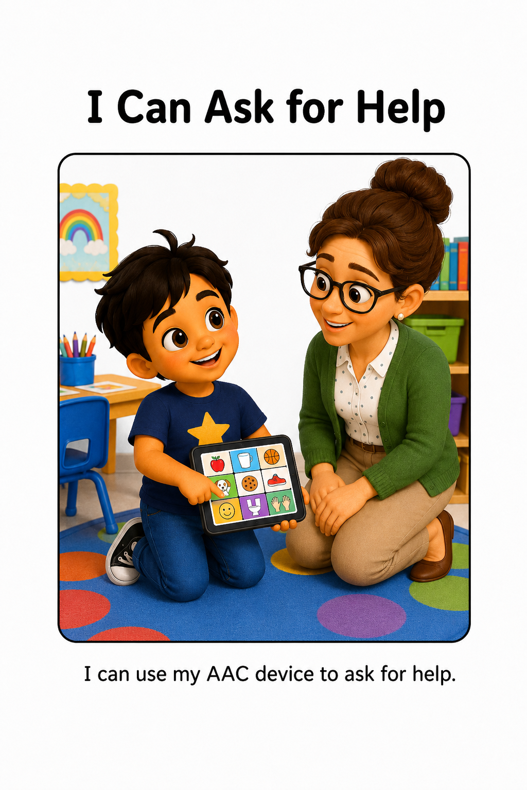 Using My AAC Device to Tell What I Need Social Story for Autism