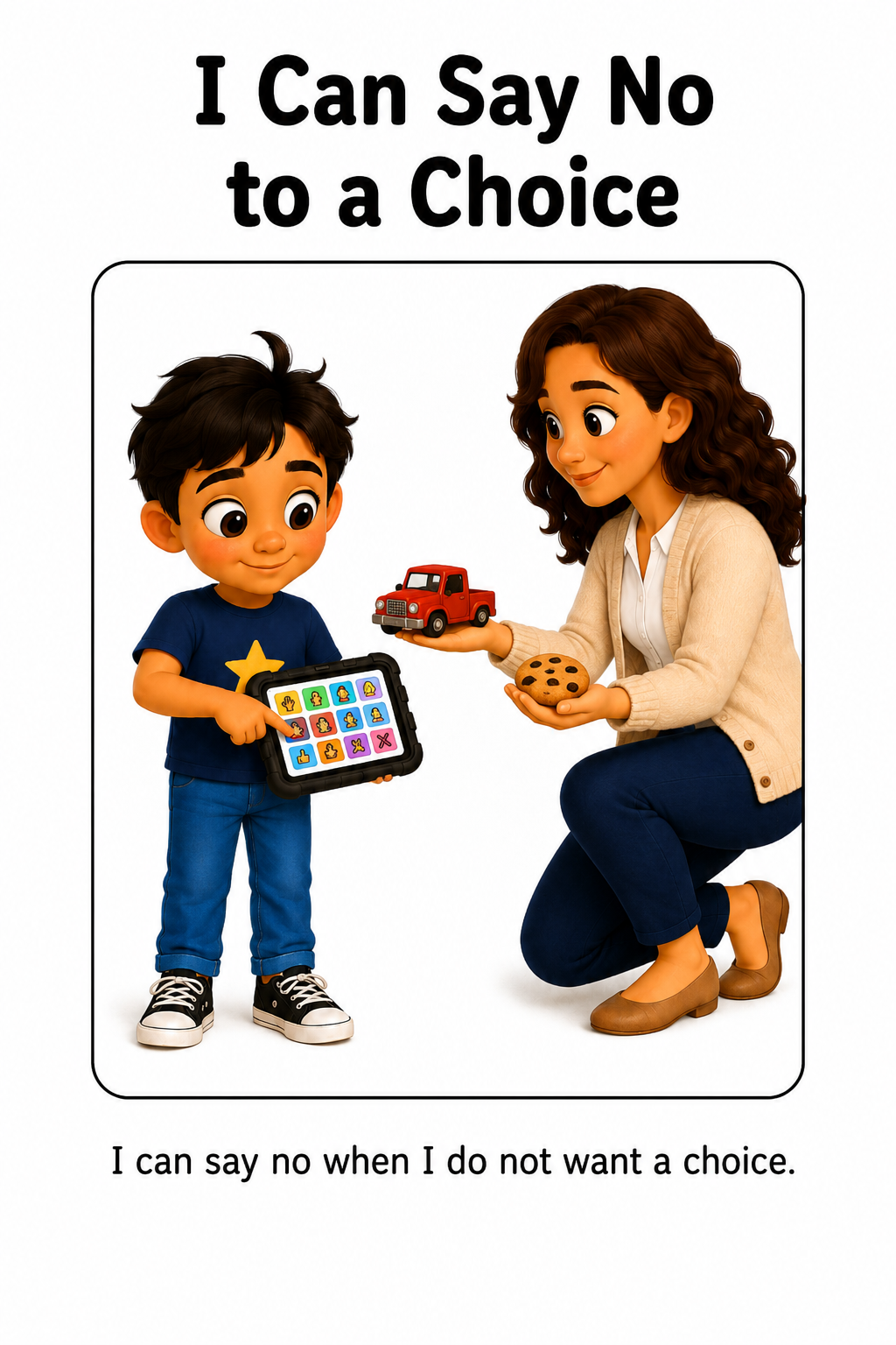 Using My AAC Device to Say No Social Story for Autism | Speech Fuel