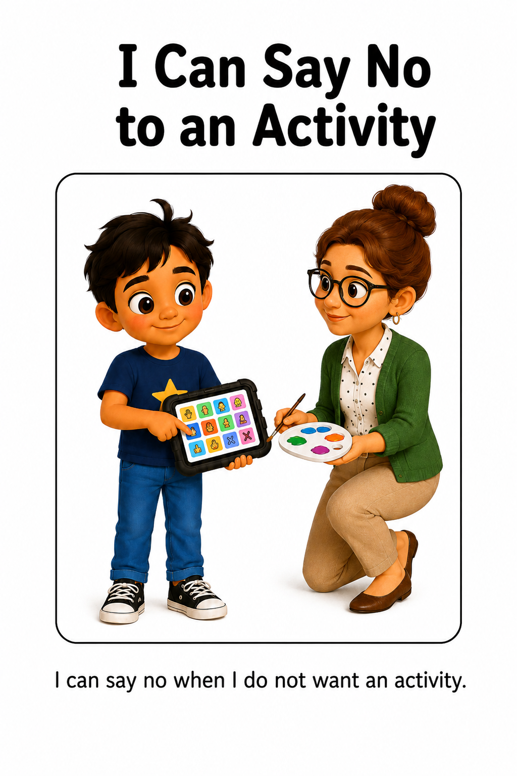 Using My AAC Device to Say No Social Story for Autism | Speech Fuel