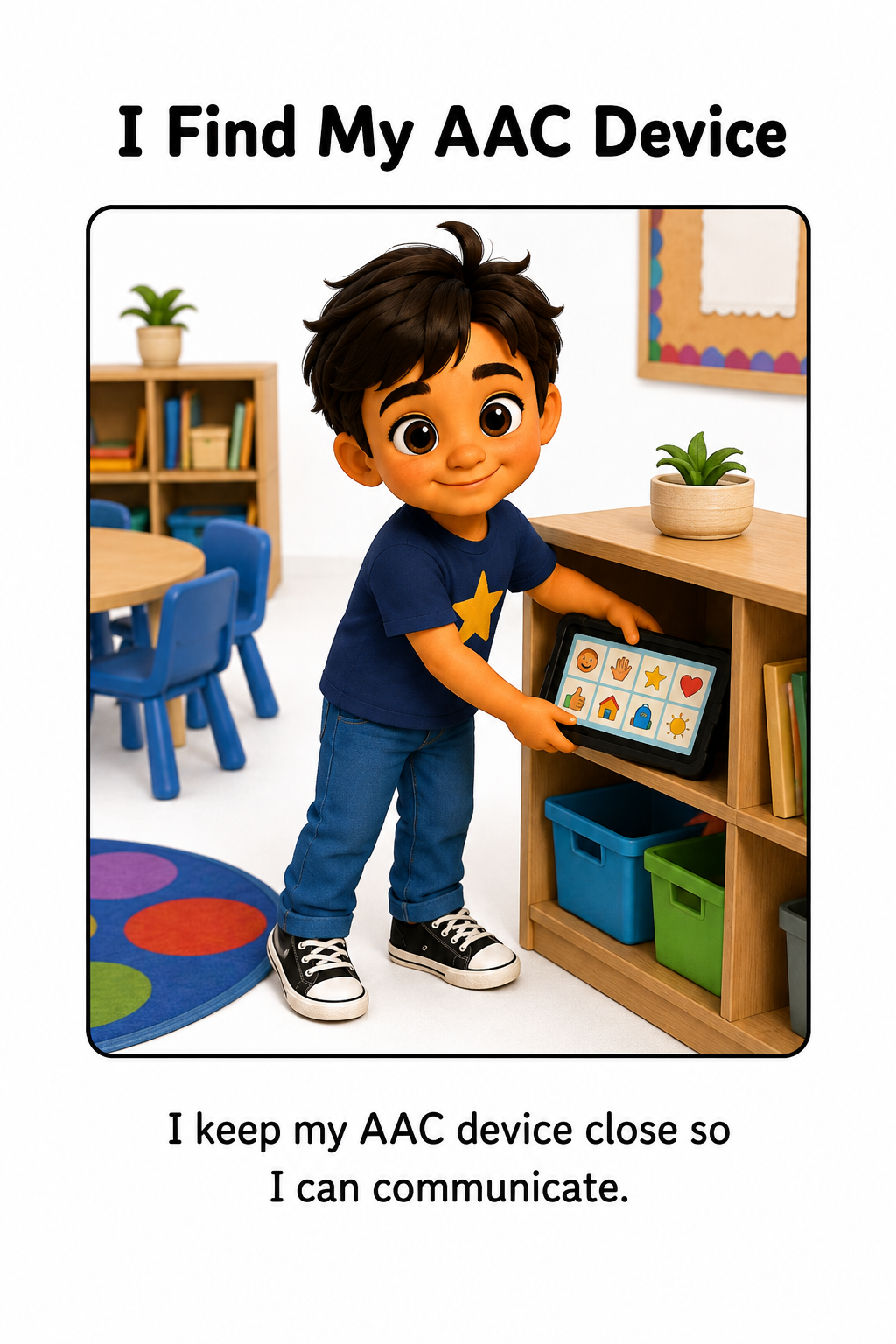Using My AAC Device to Ask for a Break Social Story for Autism