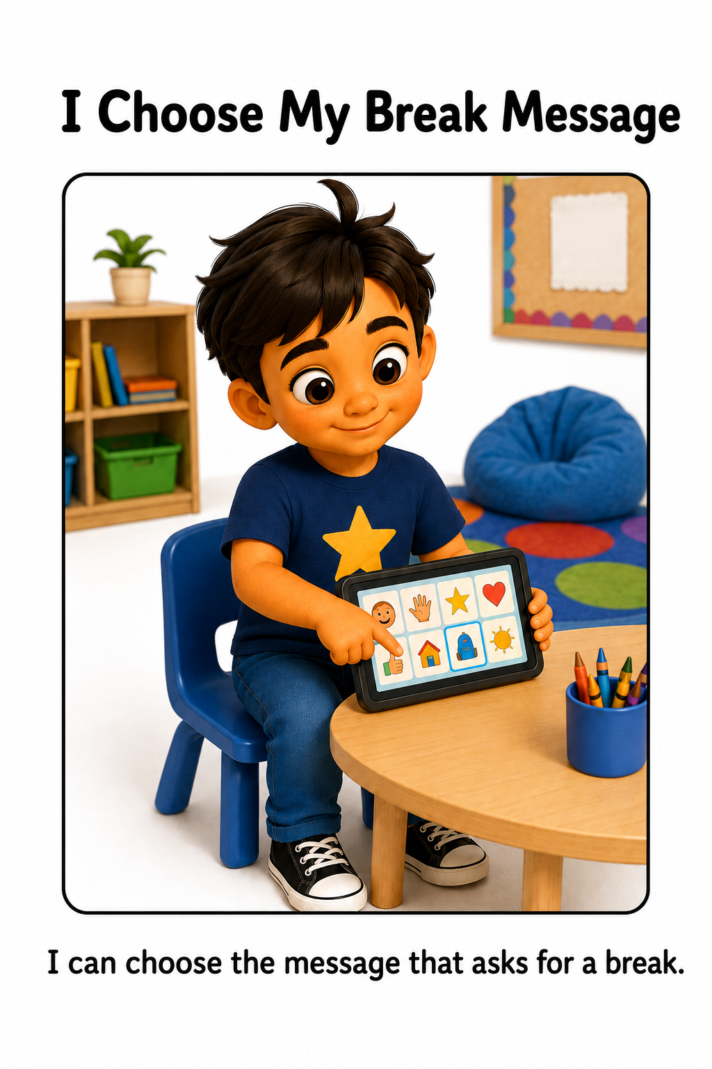 Using My AAC Device to Ask for a Break Social Story for Autism