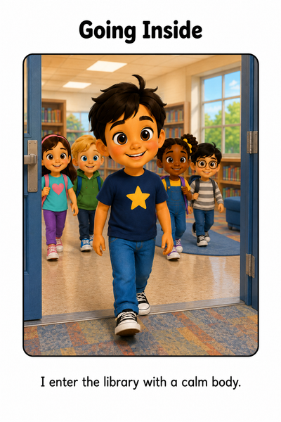 Going to Library Class Social Story