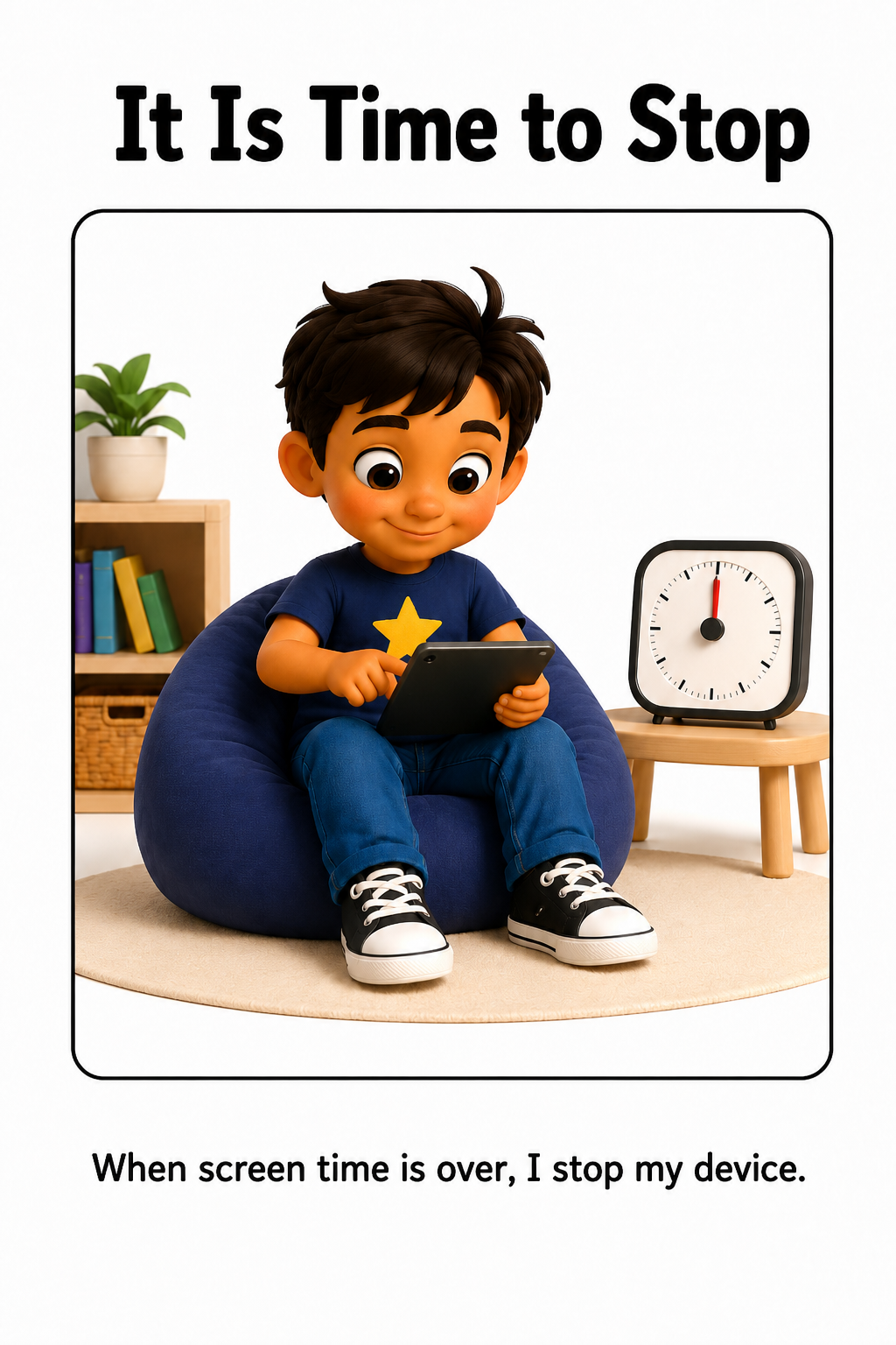 When Screen Time Is Over Social Story for Autism | Speech Fuel