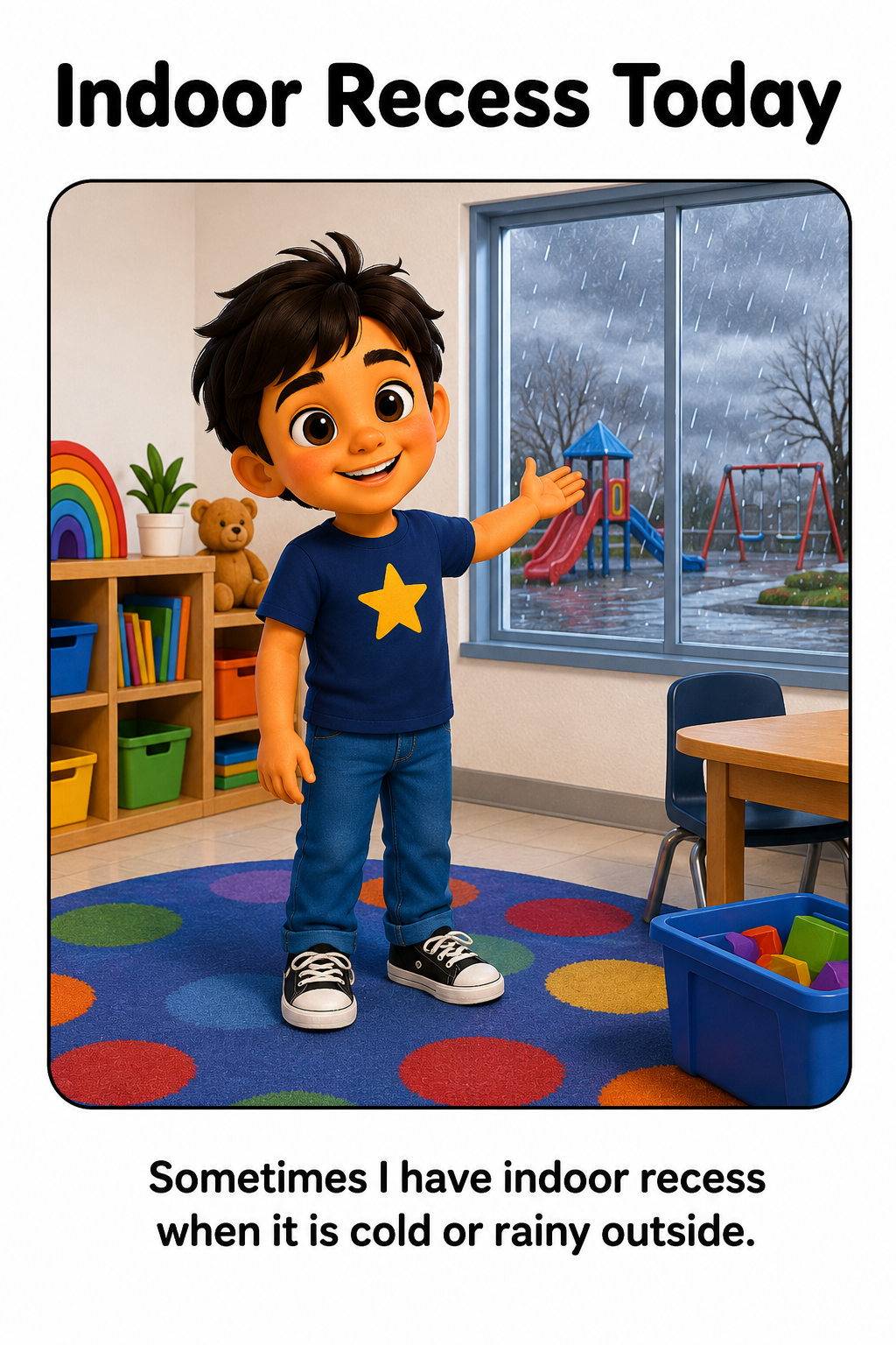 Indoor Recess on a Cold or Rainy Day Social Story