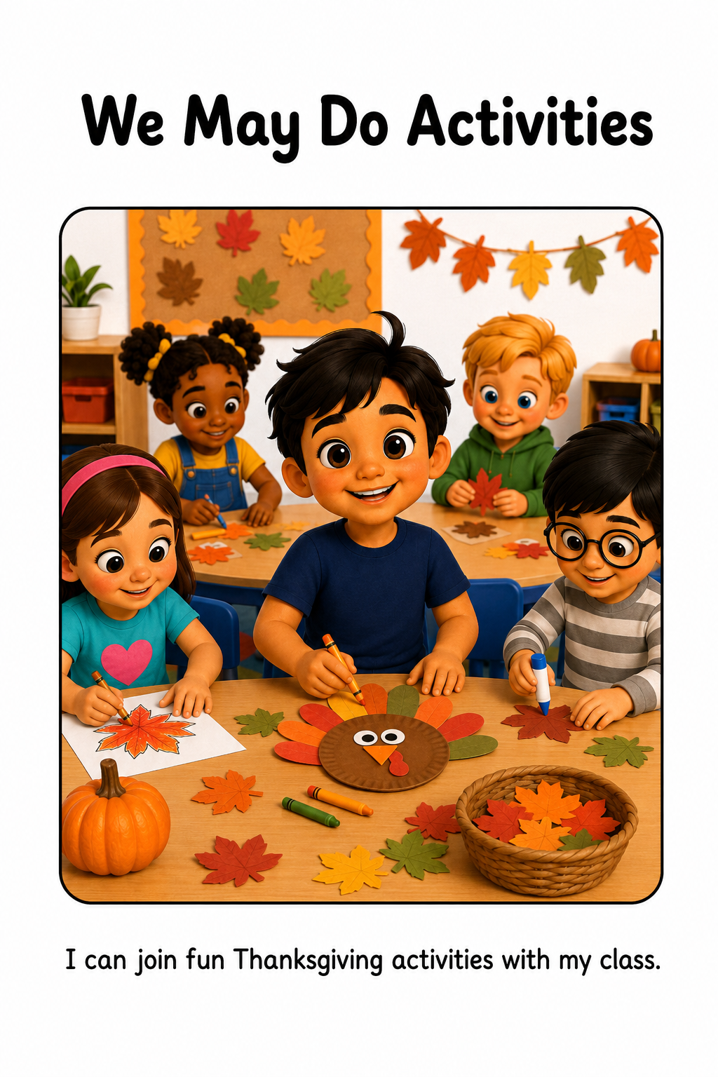 Thanksgiving at School Social Story