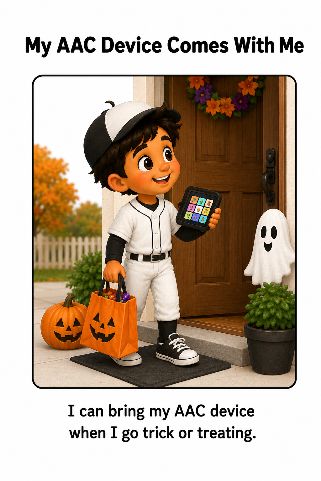 Using My AAC Device While Trick or Treating Social Story