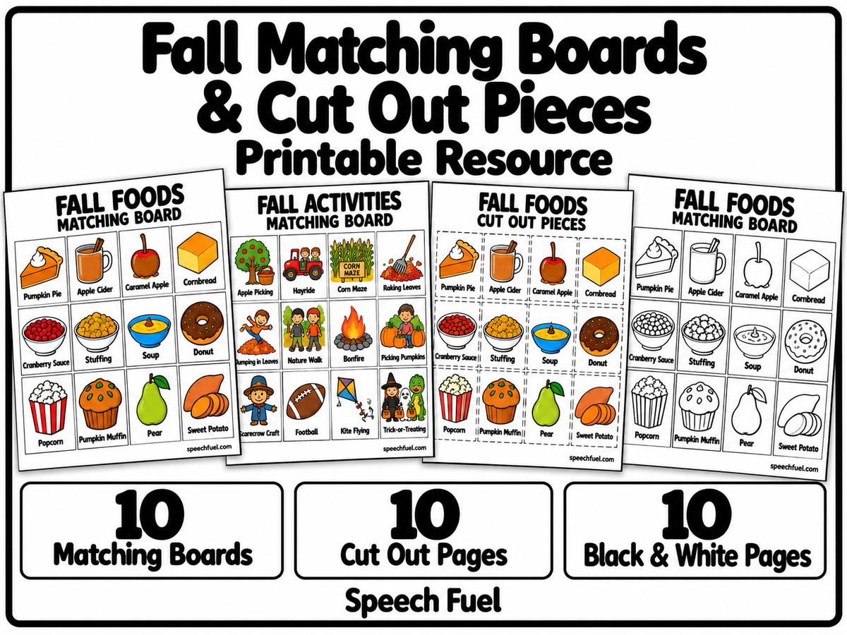 Fall Matching Boards & Cut Out Pieces