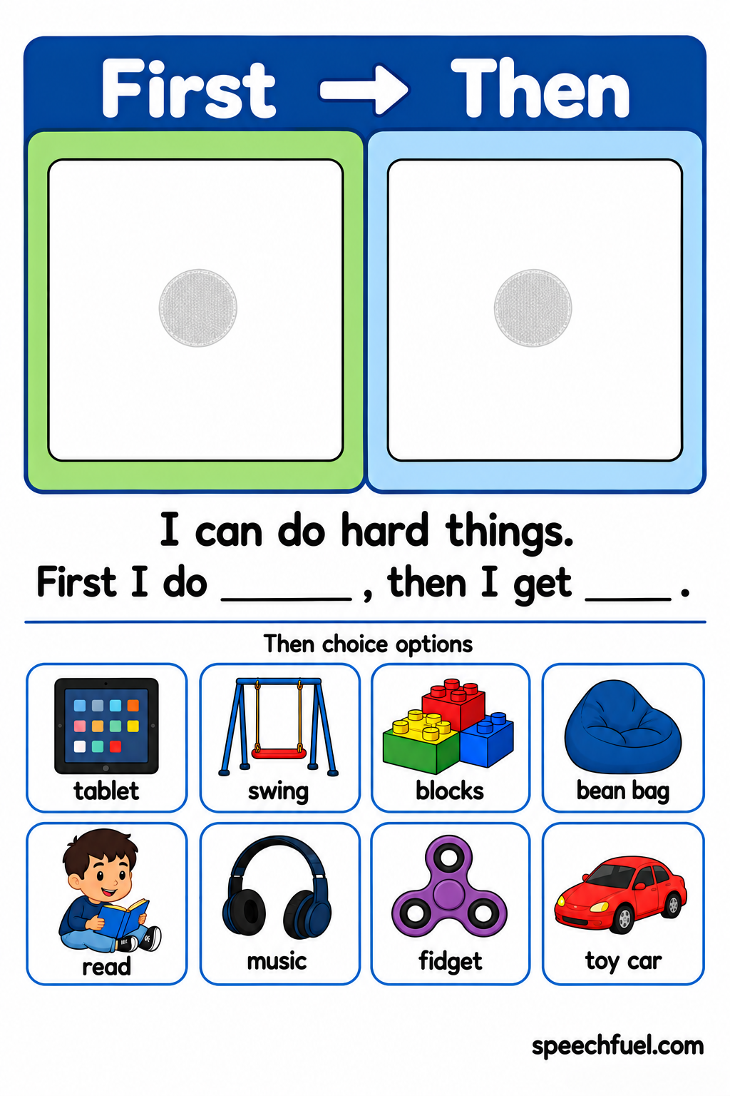 FREE First Then Board Visual Support