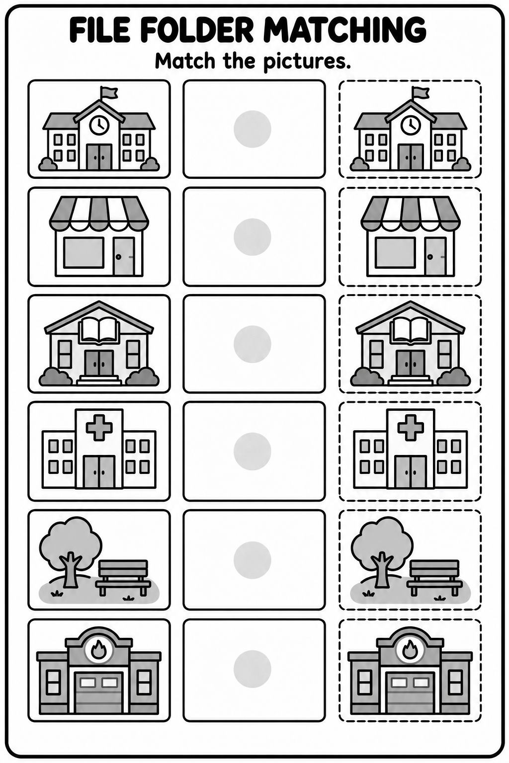 File Folder Matching Activity 10 Pages