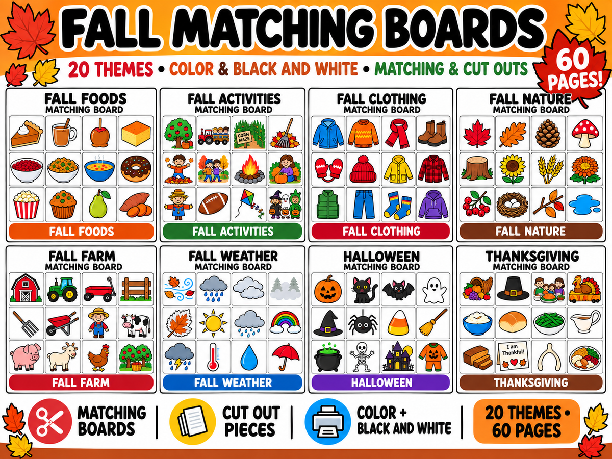 Mega Fall Matching Boards Bundle