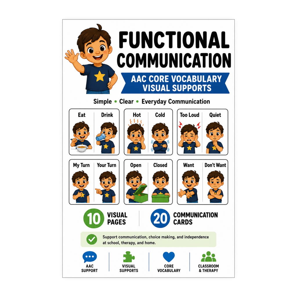 Functional Communication AAC Cards for Autism | Speech Fuel