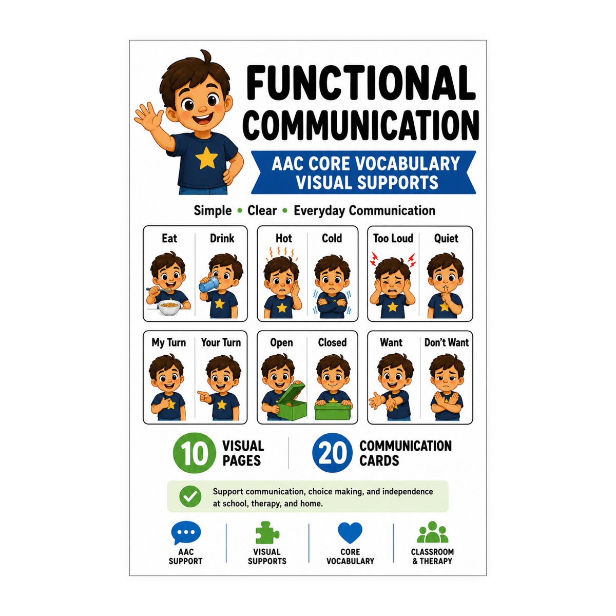 Functional Communication AAC Cards for Autism | Speech Fuel
