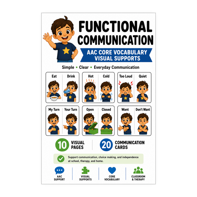 Functional Communication AAC Cards