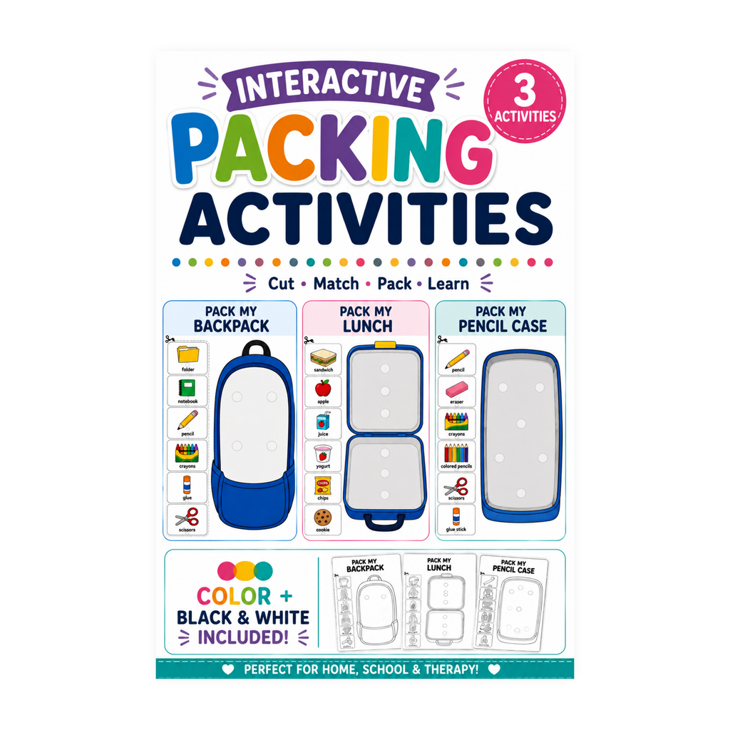 Packing Activities for Autism Back To School | Speech Fuel
